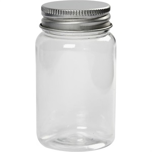 Plastdåse med skruelåg, H: 77 mm, diam. 45 mm, 100 ml, 10 stk 