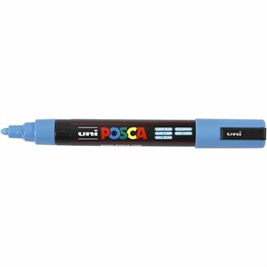 Uni Posca Tusch, 1,8-2,5 mm streg, Lysblå medium