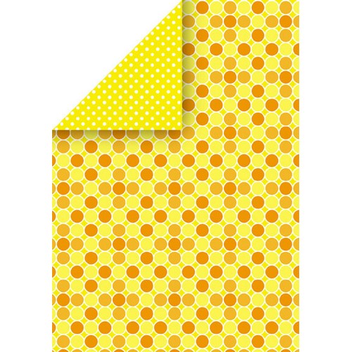 Color Bar, mønstret gul, 21x30cm, 10 ark