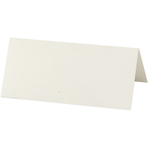 Bordkort eller til/fra kort, 9x4,5 cm, off-white, 25 stk.