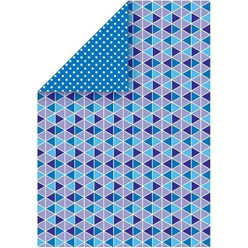 Color Bar, 21x30 cm, blå, trekanter/prikker, 10 ark