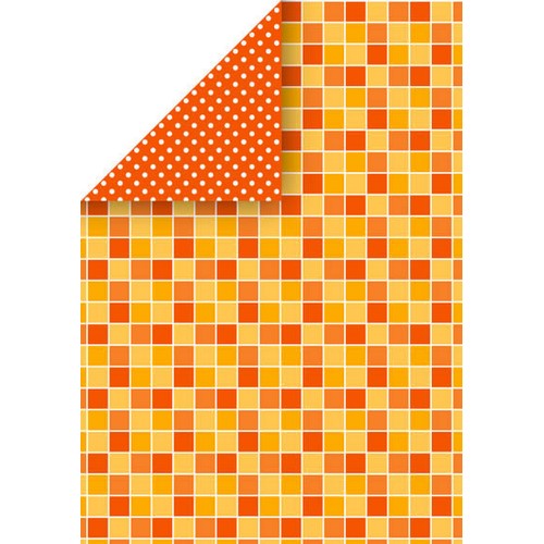 Color Bar, mønstret orange, 21x30cm, 10 ark